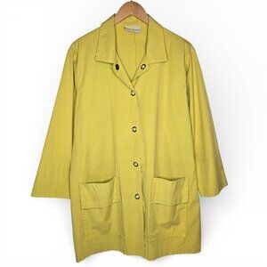 Eleven Stitch Design Button Up Jacket Women Lightweight Unlined Drop Pocket S